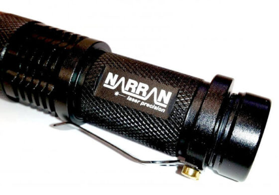 Laser marked metal flashlight