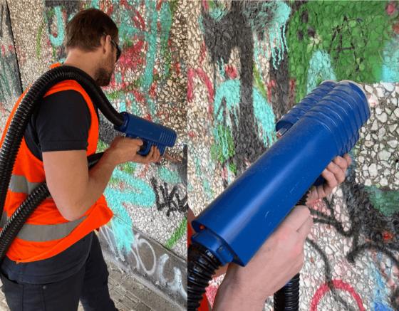 Laser cleaning graffiti