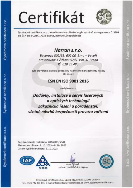 Certification ISO
