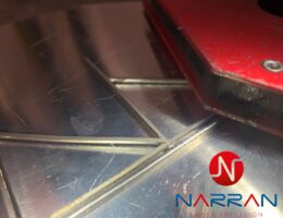 Výsledek laserového svařování antény z nerezové oceli s čistým a homogenním spojem.