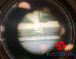 Mikroskopický pohled na kvalitní laserový svar vytvořený svářečkou Sisma SWA 150.